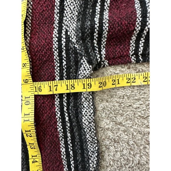 BAJA Hoodie Men Small Gray Red Striped‎ Hooded Pullover Southwestern Surf - Picture 3 of 5